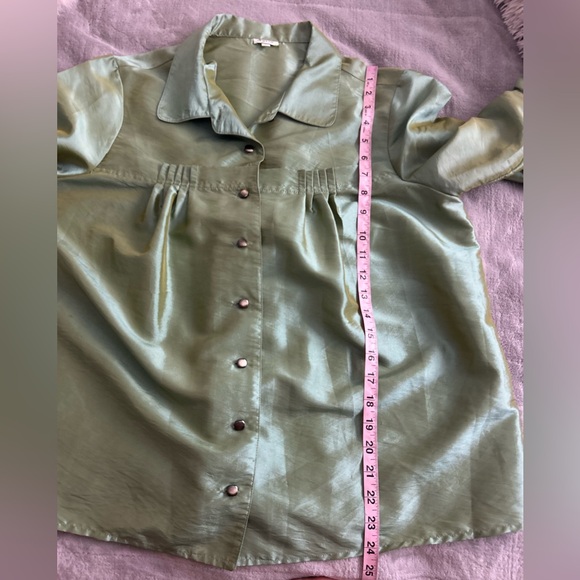 Agora Shimmering Olive Blouse - Picture 7 of 10